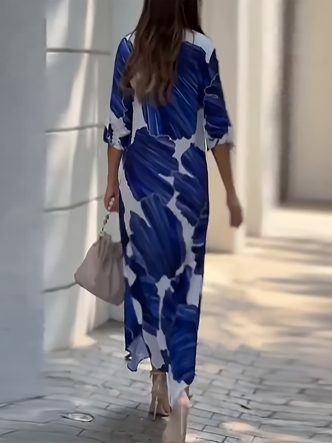 Flowing Print Maxi Dress for Women