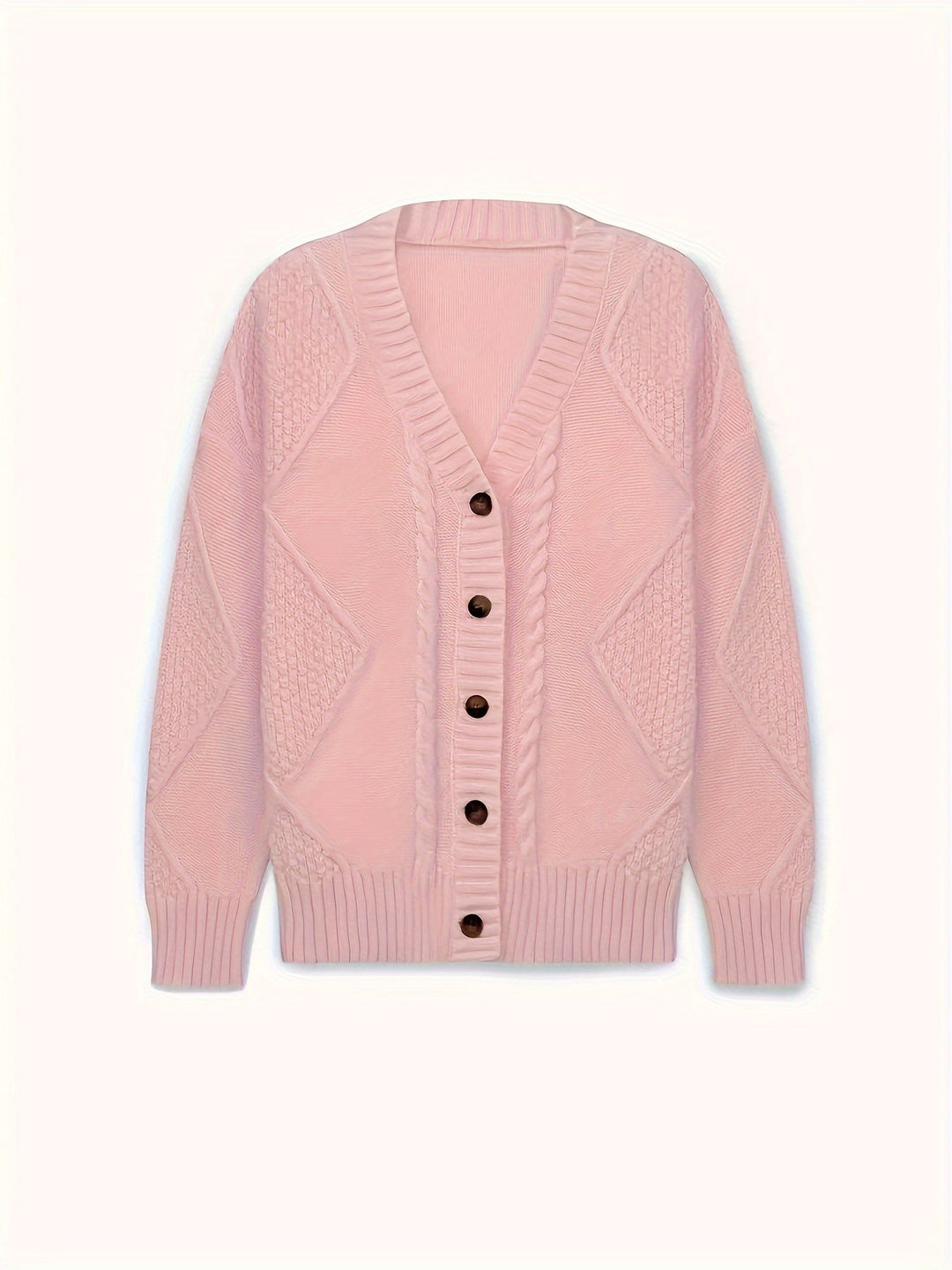 Women's Cozy Cable-Knit Button Cardigan