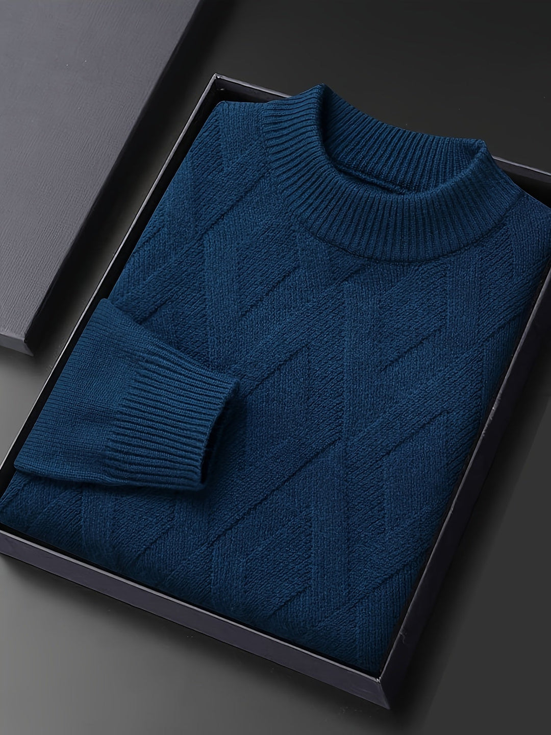 Mock-Neck Sweater, Men's Textured Fit