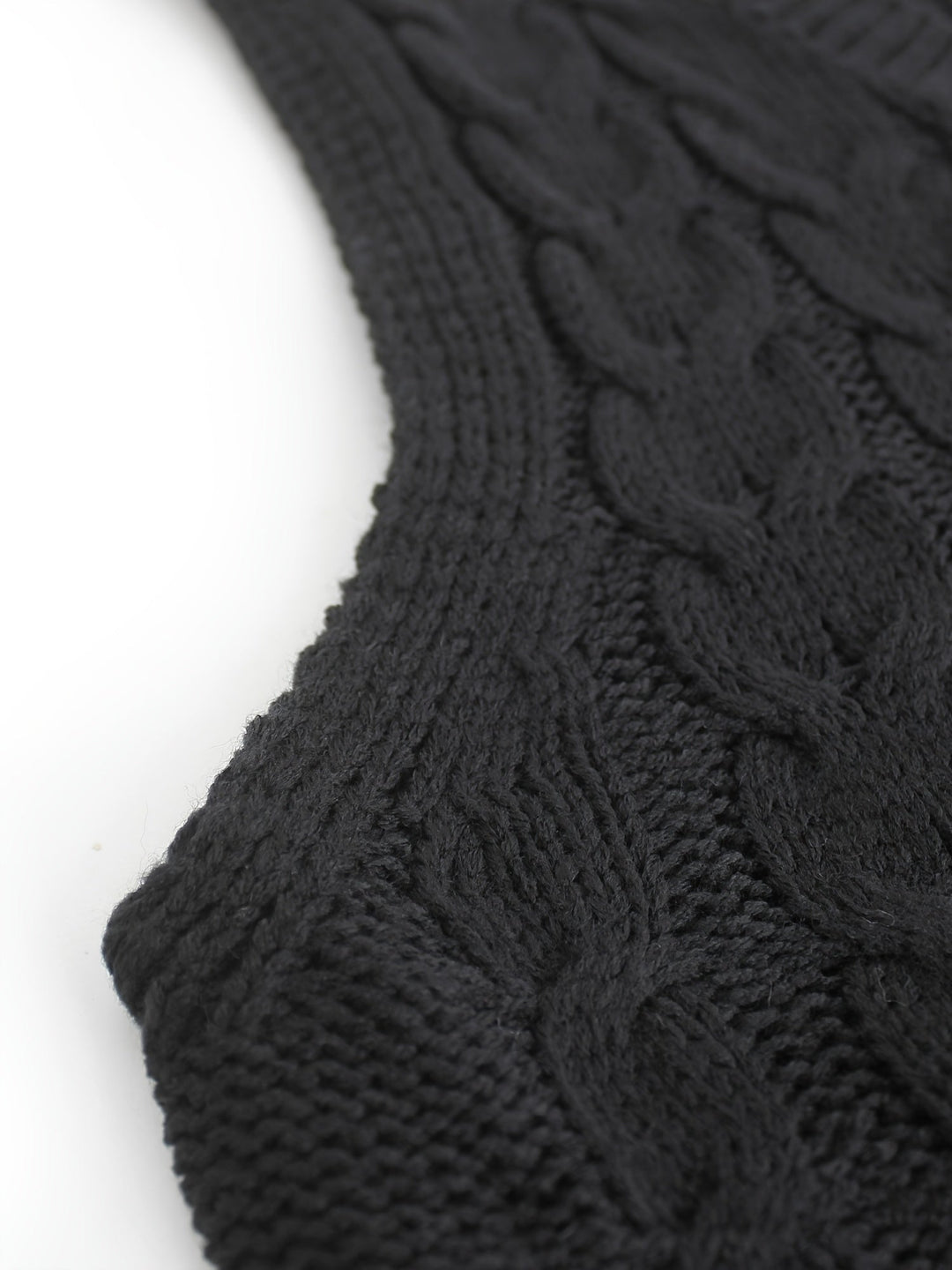 Ladies Cozy Cable-Knit V-Neck Sweater Vest