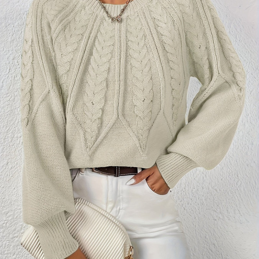 Relaxed Cable-Knit Sweater for Women