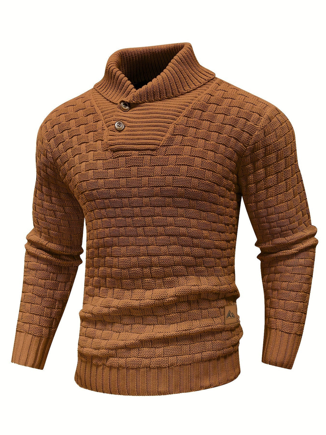 Textured Shawl-Collar Sweater for Men