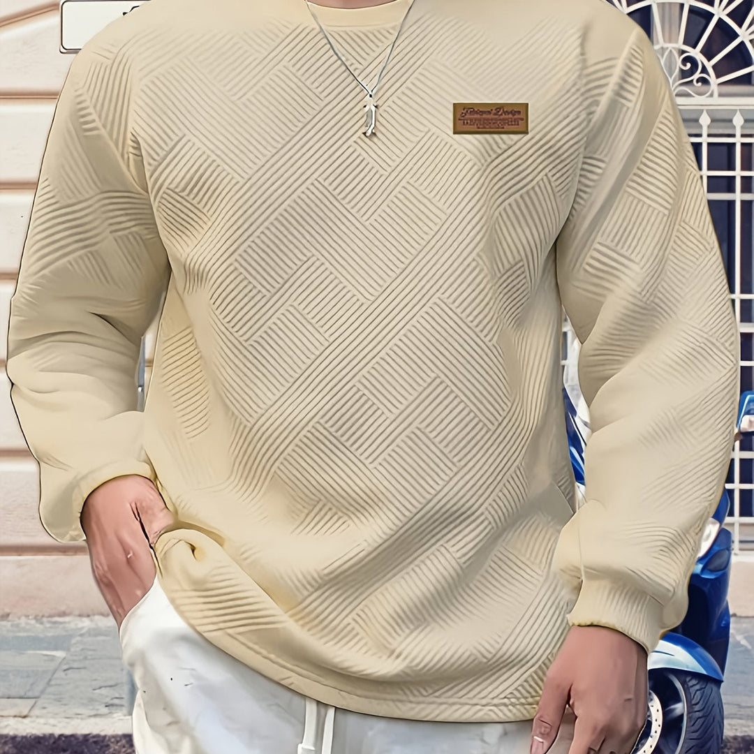 Textured Crew Neck Sweatshirt for Men