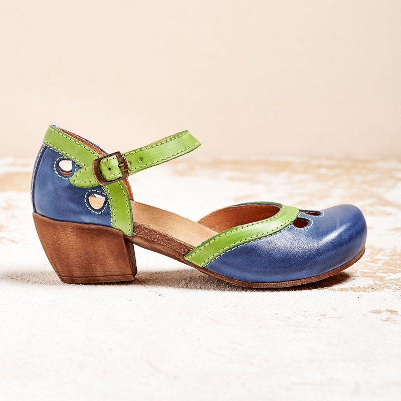 Comfort Low-Heel T-Strap Sandals for Women