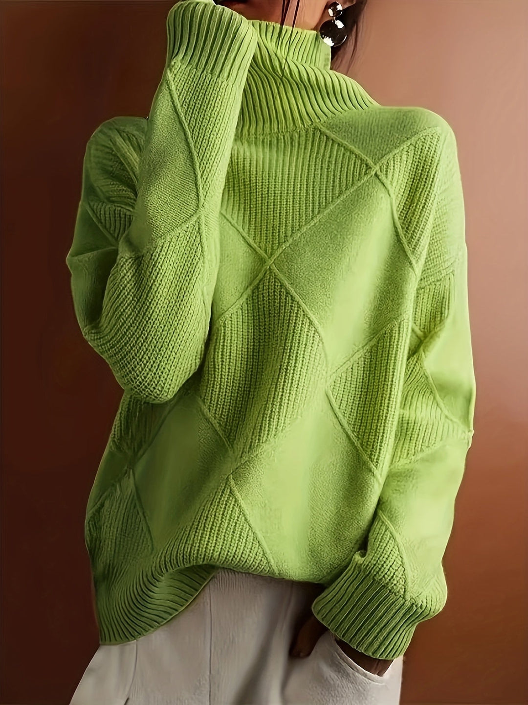 Turtleneck Sweater for Women, Textured Style