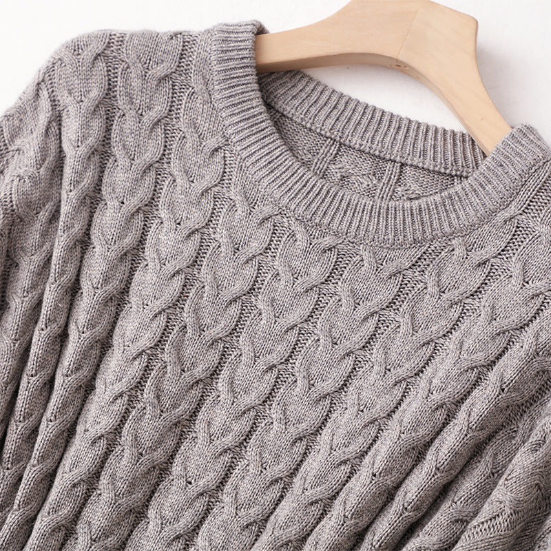 Women's Cable Knit Sweater – Black, Gray