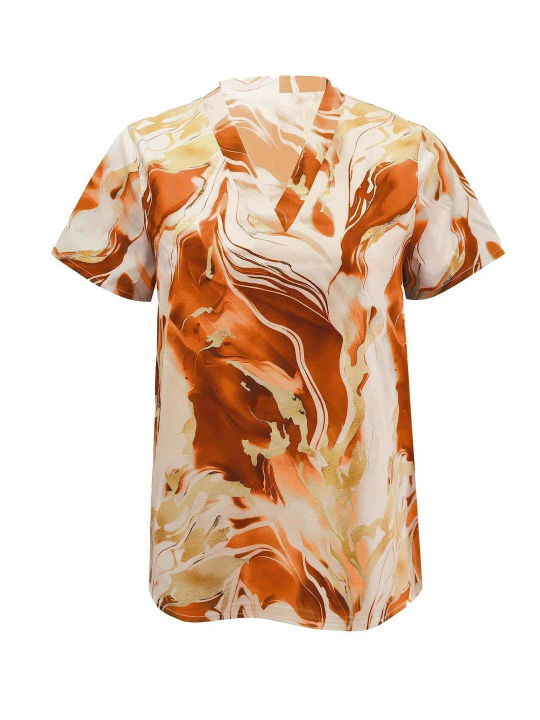 Artful Swirl-Print Blouse for Women