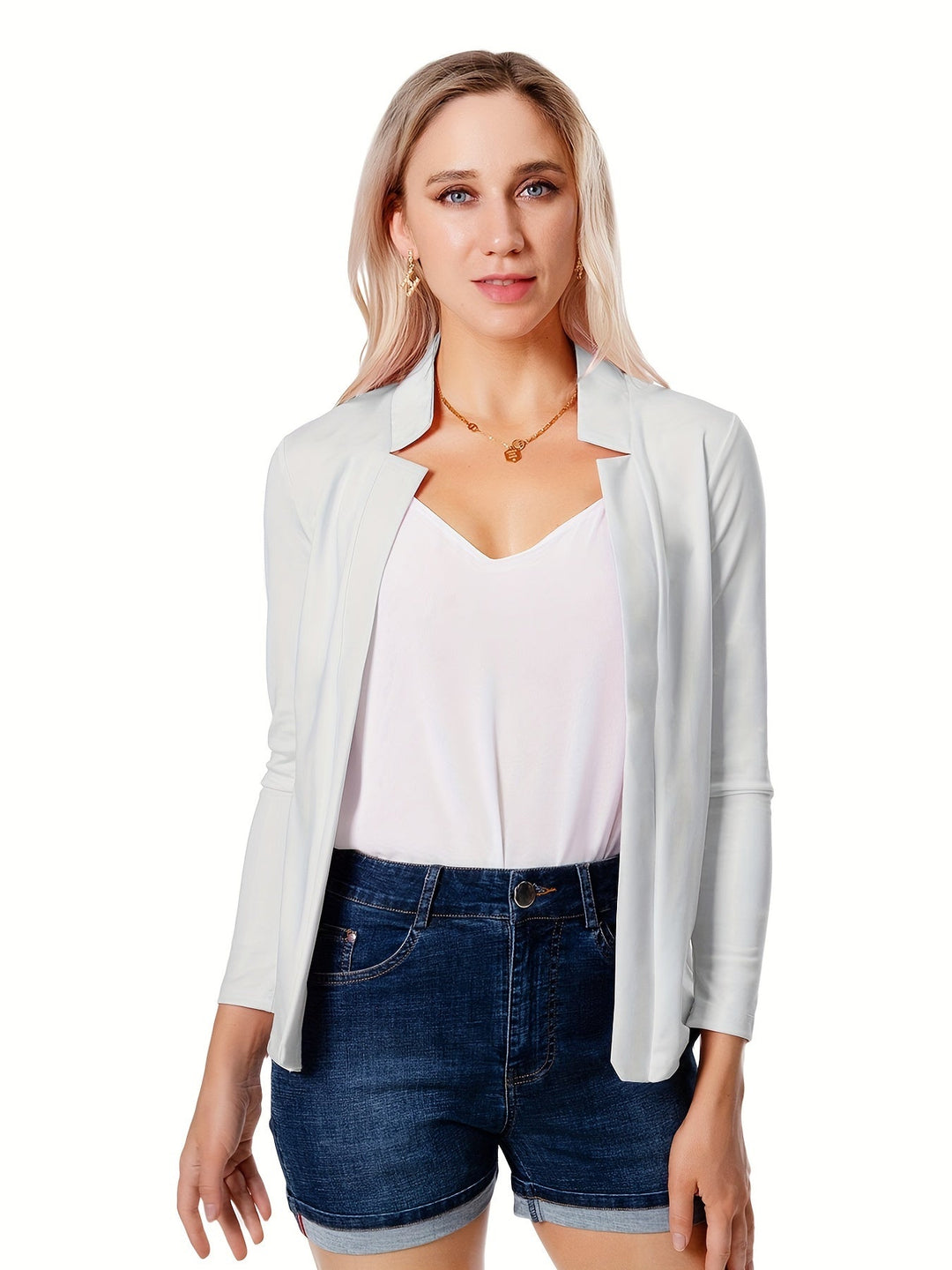 Open Front Tailored Jacket for Women