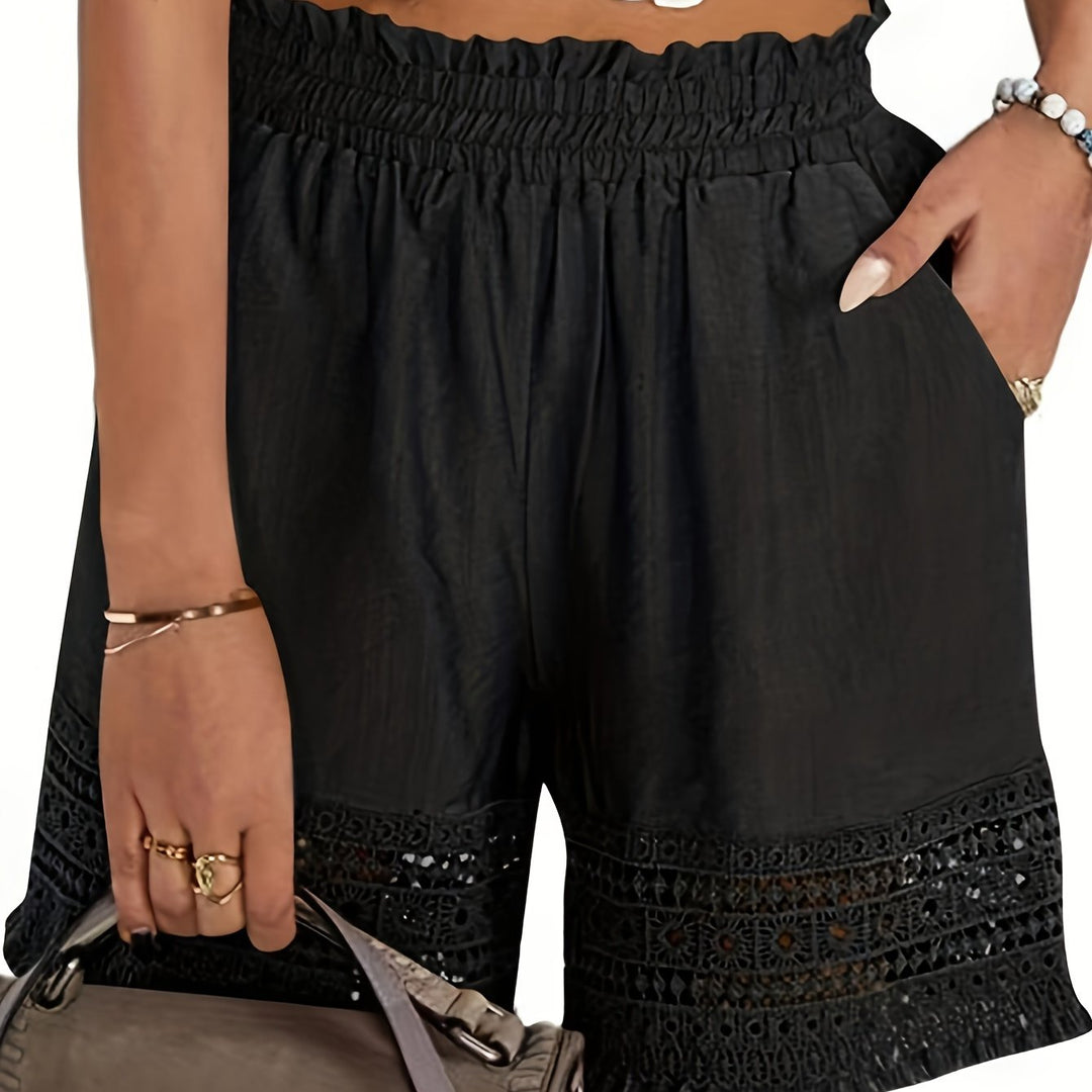 Lace-Trim Paper Bag Shorts for Women