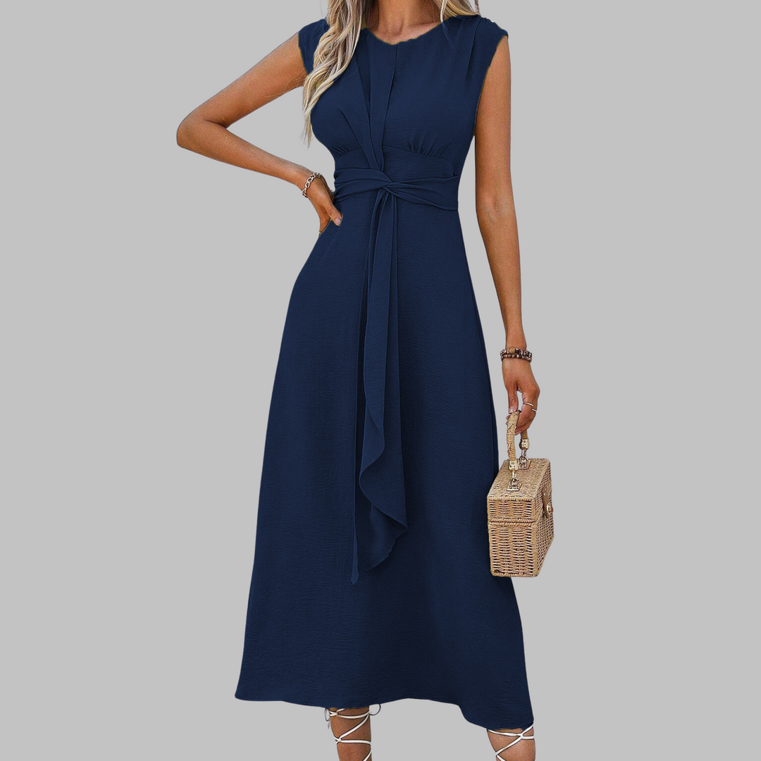 Sleeveless Round Neck Maxi Dress, Women's Elegant Fit
