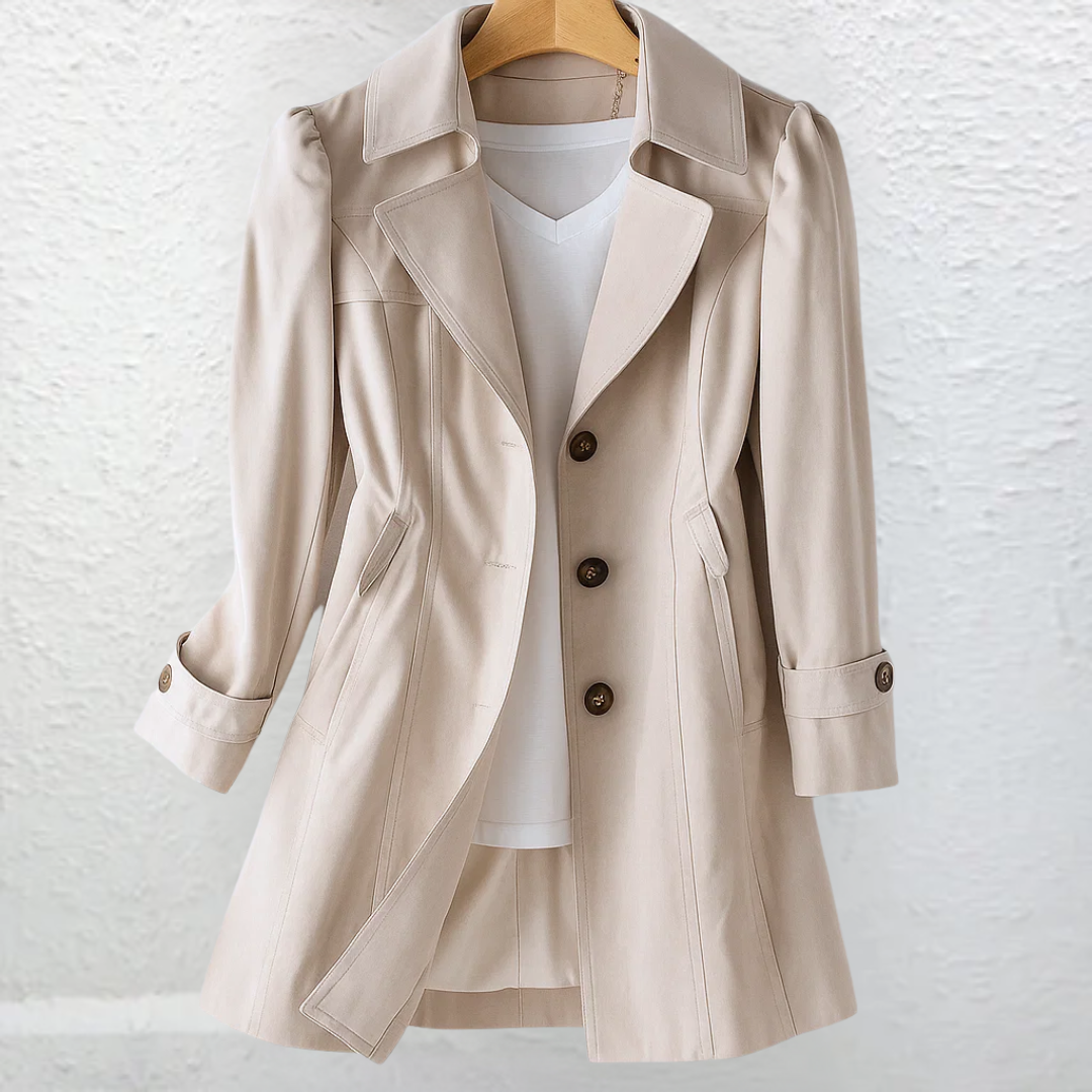 Vintage Trench Collar Coat for Women, Plus Size