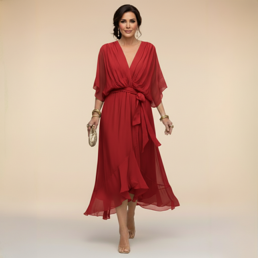 Stylish Chiffon V-Neck Dress for Women