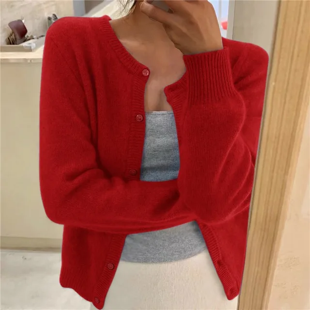 Button-Front Cardigan for Women, Soft Style