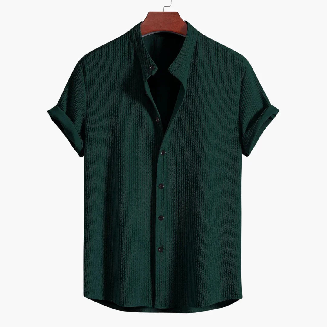 Stand-Collar Shirt, Men's Refined Fit