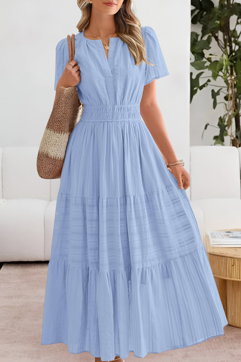 Tiered Flutter-Sleeve Maxi Dress for Women