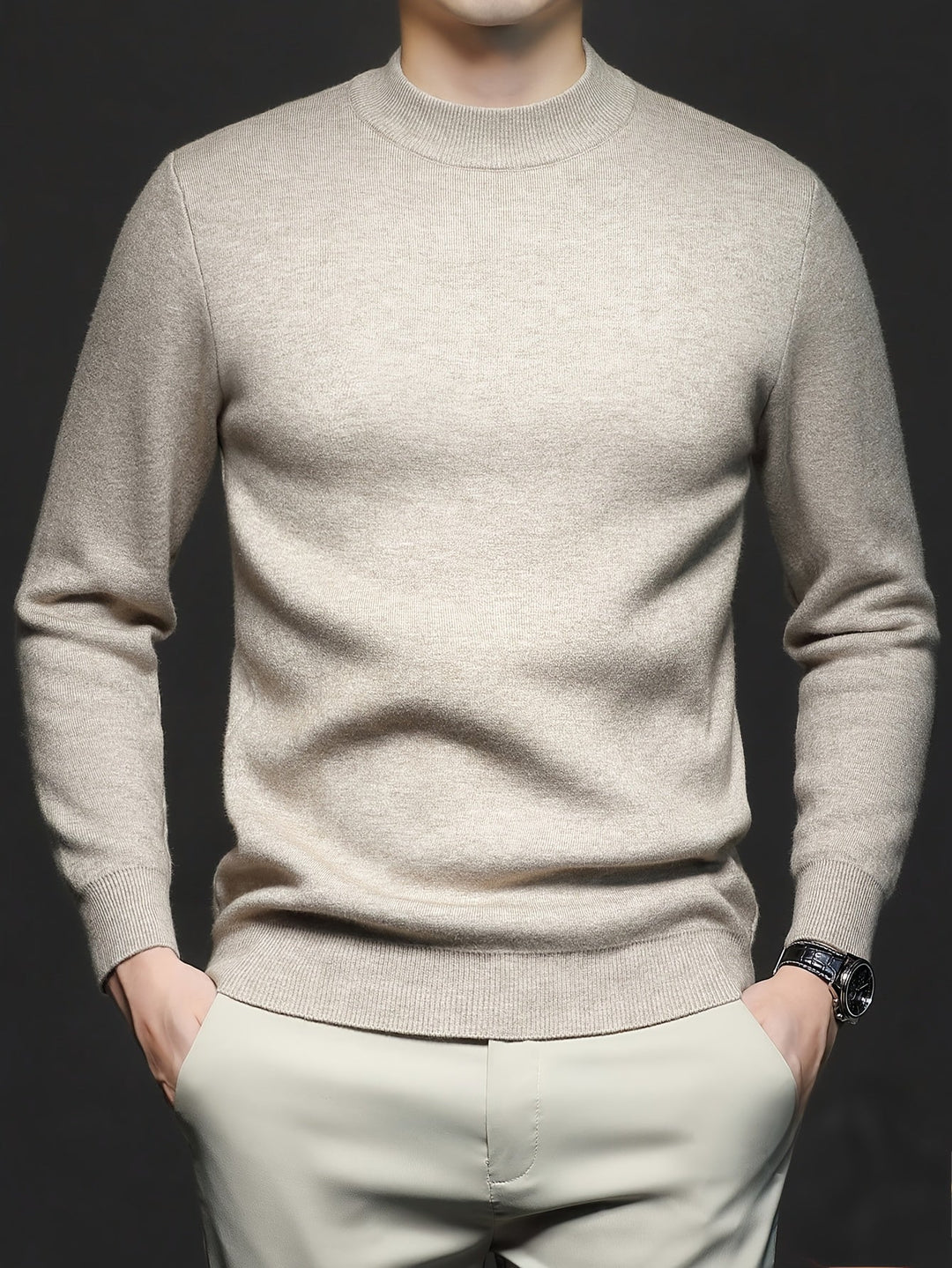 Refined Mock-Neck Sweater for Men