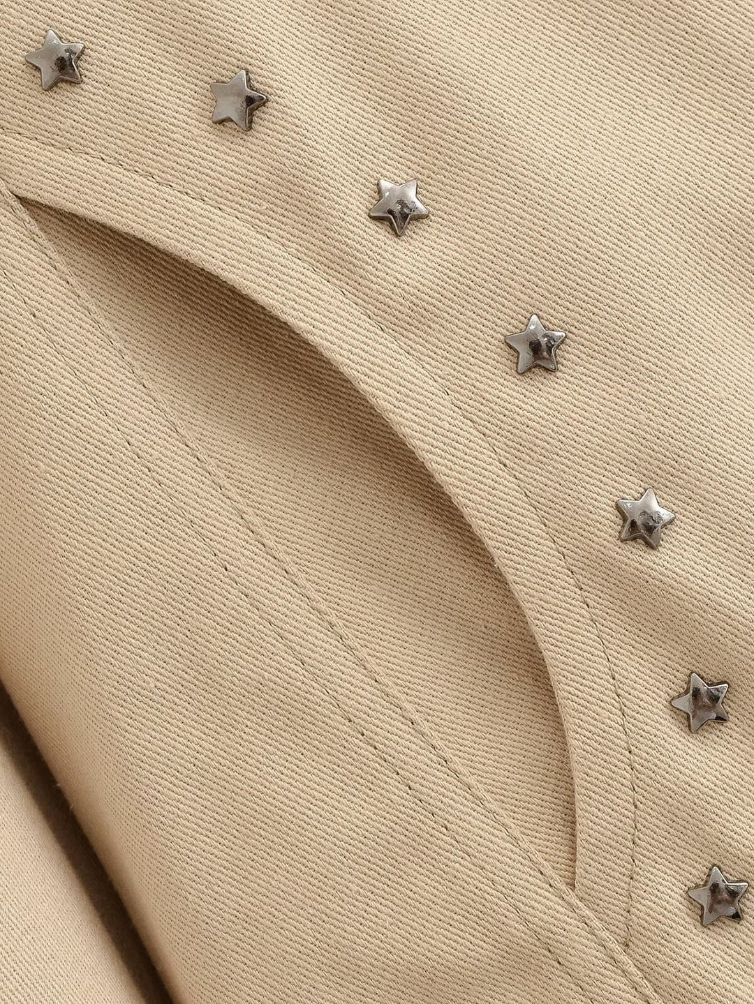 Women's Cropped Jacket – Collared, Khaki