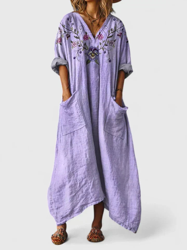 Elegant Oversize Pocket Dress for Women, Plus Size
