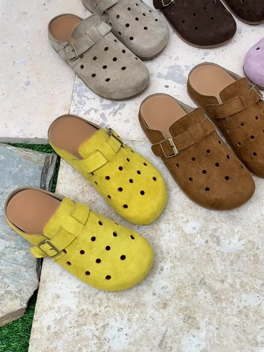 Buckle-Detail Slip-On Clogs for Women