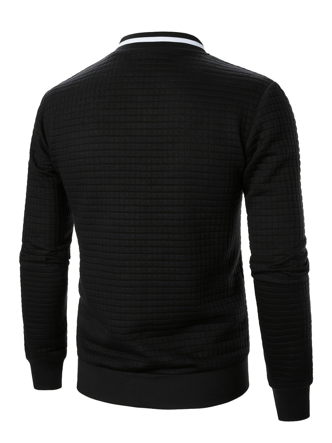 Textured Zip-Up Bomber Jacket for Men, Plus Size