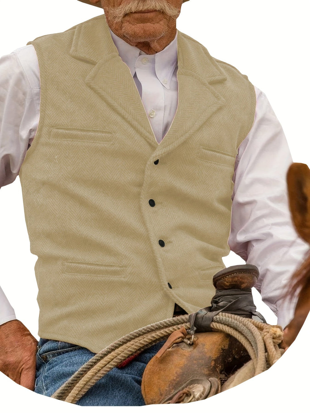 Heritage Herringbone Vest for Men, Plus Size