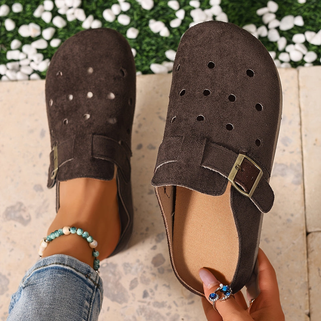 Buckle-Detail Slip-On Clogs for Women