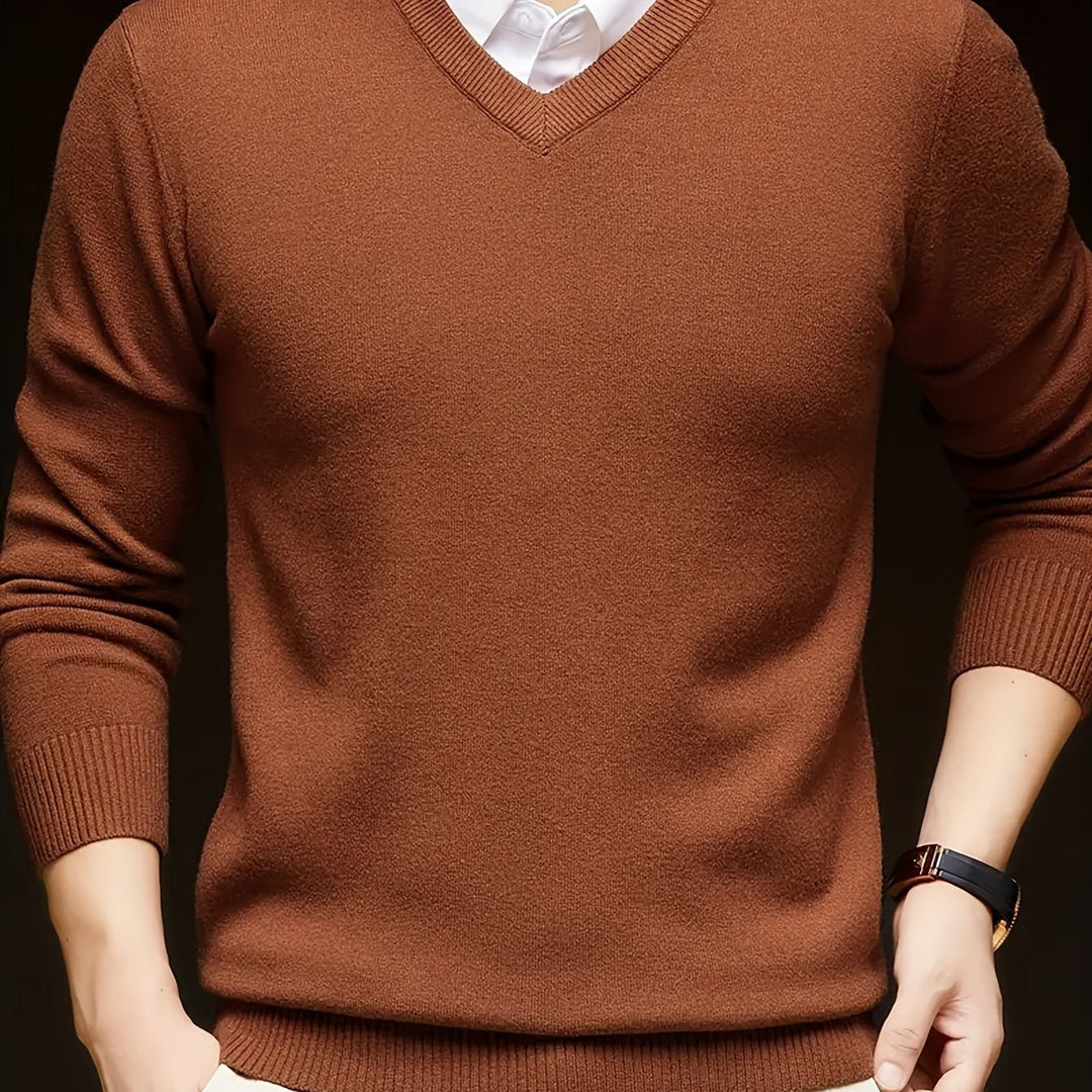 Refined V-Neck Sweater for Men