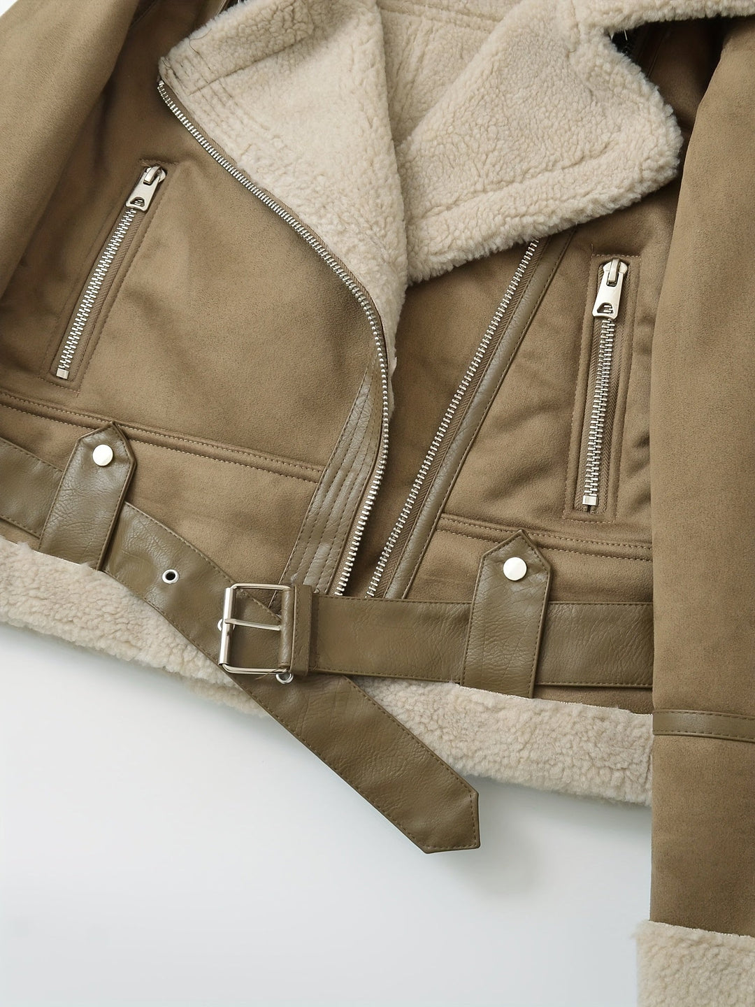 Belted Aviator Jacket for Women