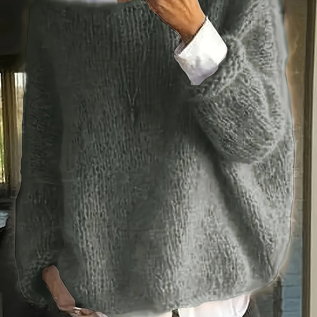 Crew Neck Sweater for Women, Relaxed Style