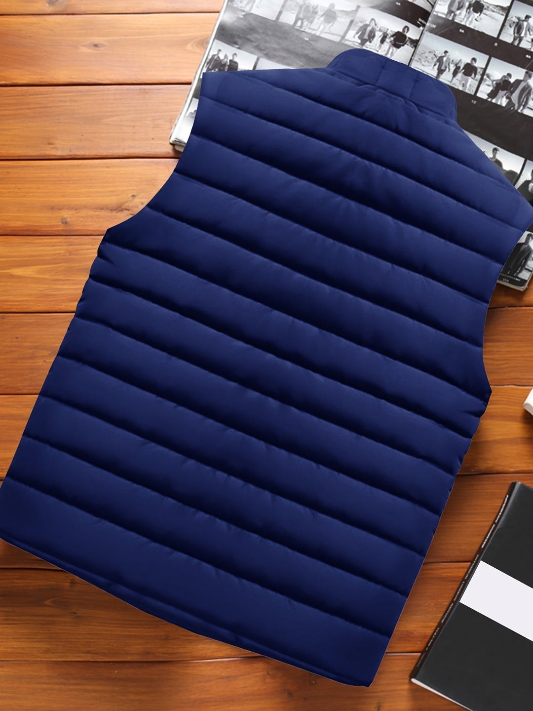 Quilted Stand-Collar Vest for Men, Plus Size