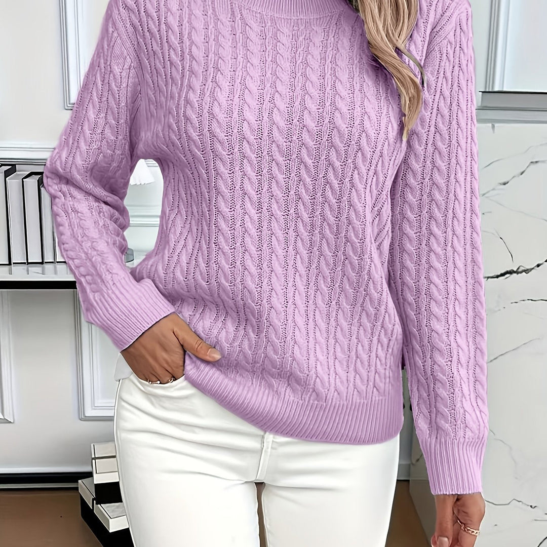 Women's Cable-Knit Round Neck Sweater