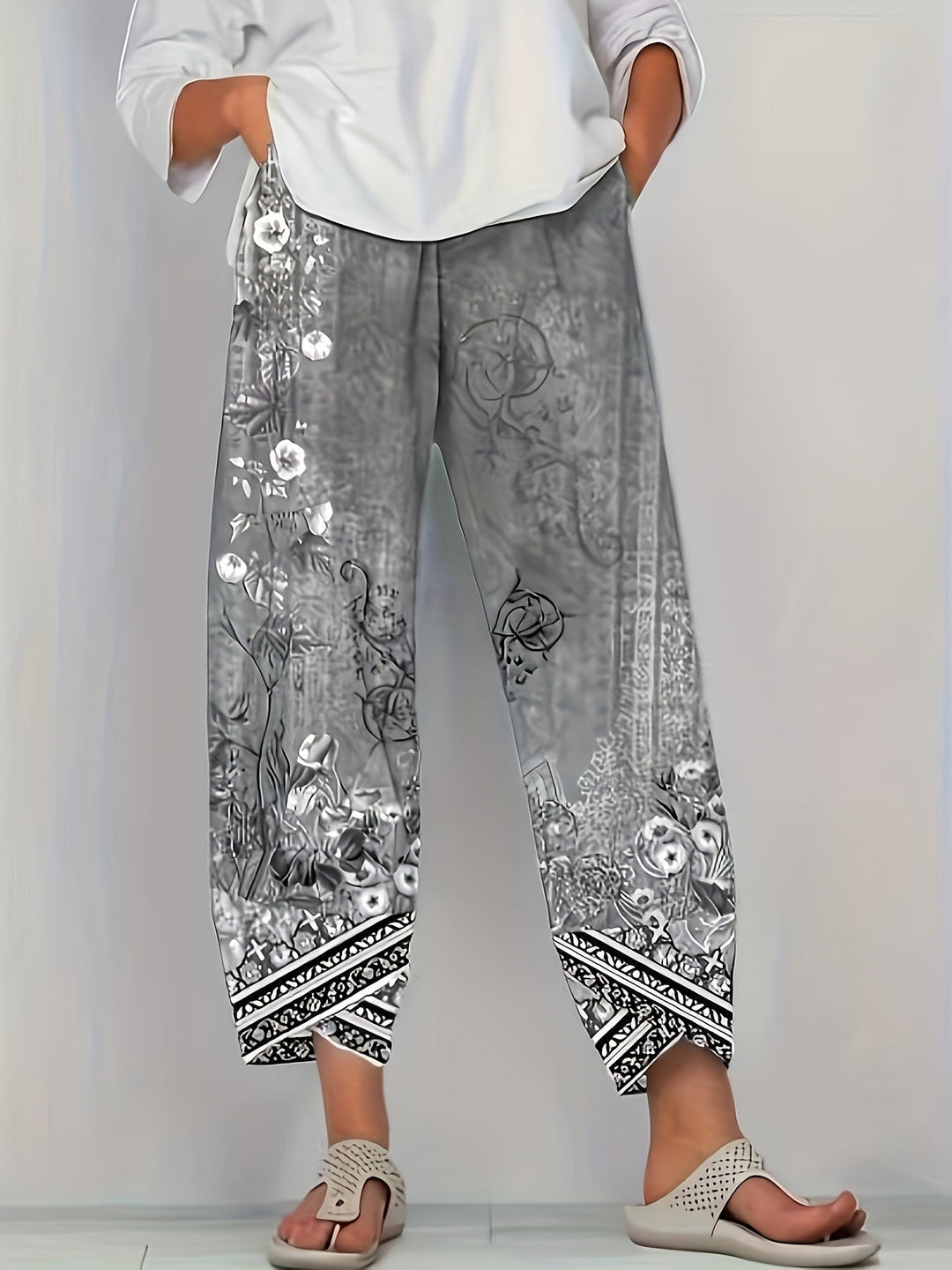 Botanical Cropped Pants for Women