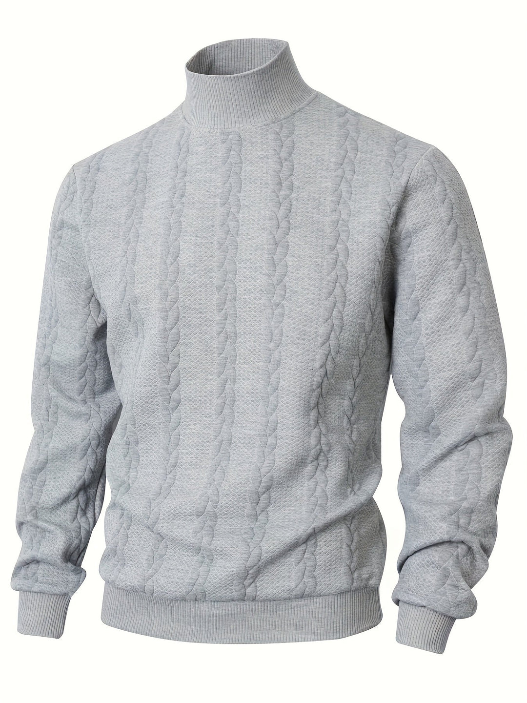 High-Neck Sweatshirt for Men, Textured Style
