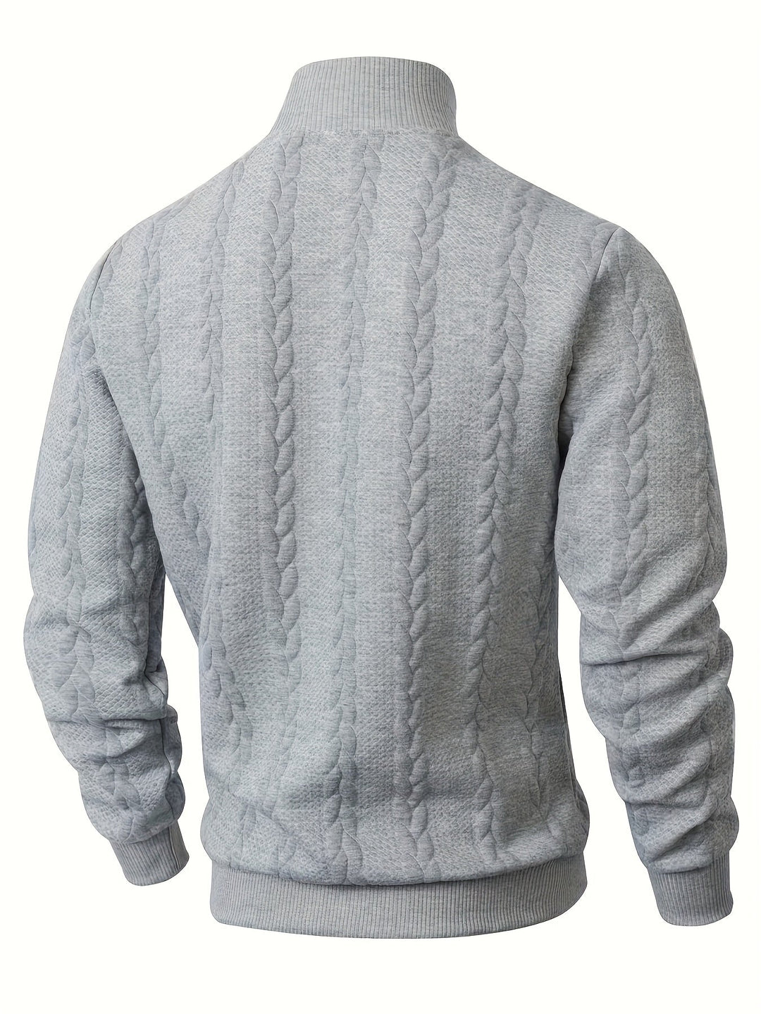 High-Neck Sweatshirt for Men, Textured Style