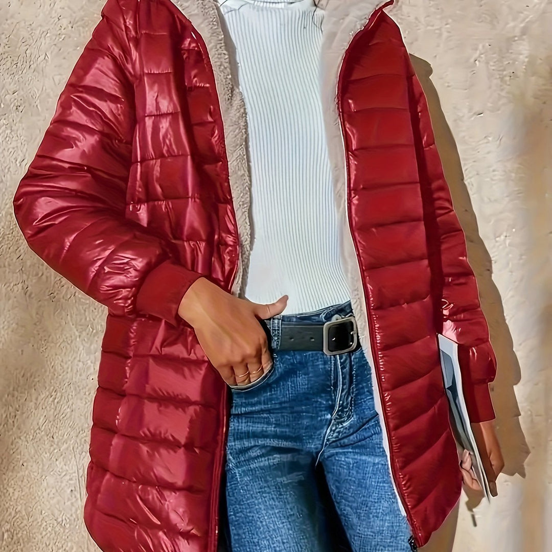 Quilted Longline Coat for Women