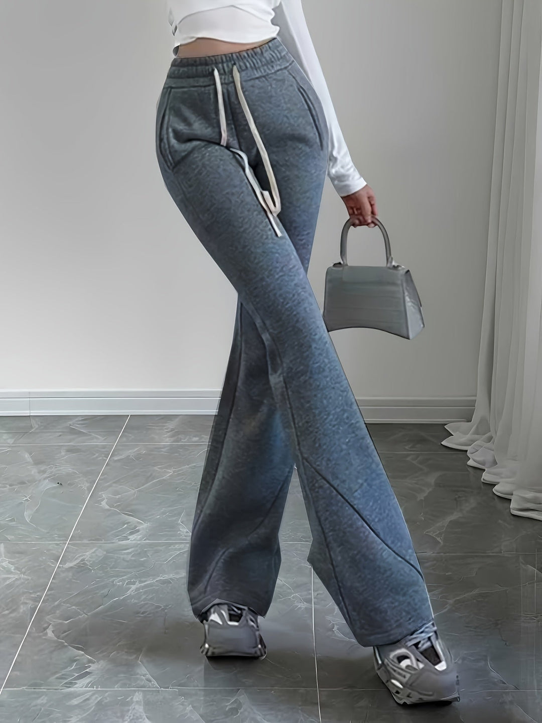 High-Waist Flared Lounge Pants for Women
