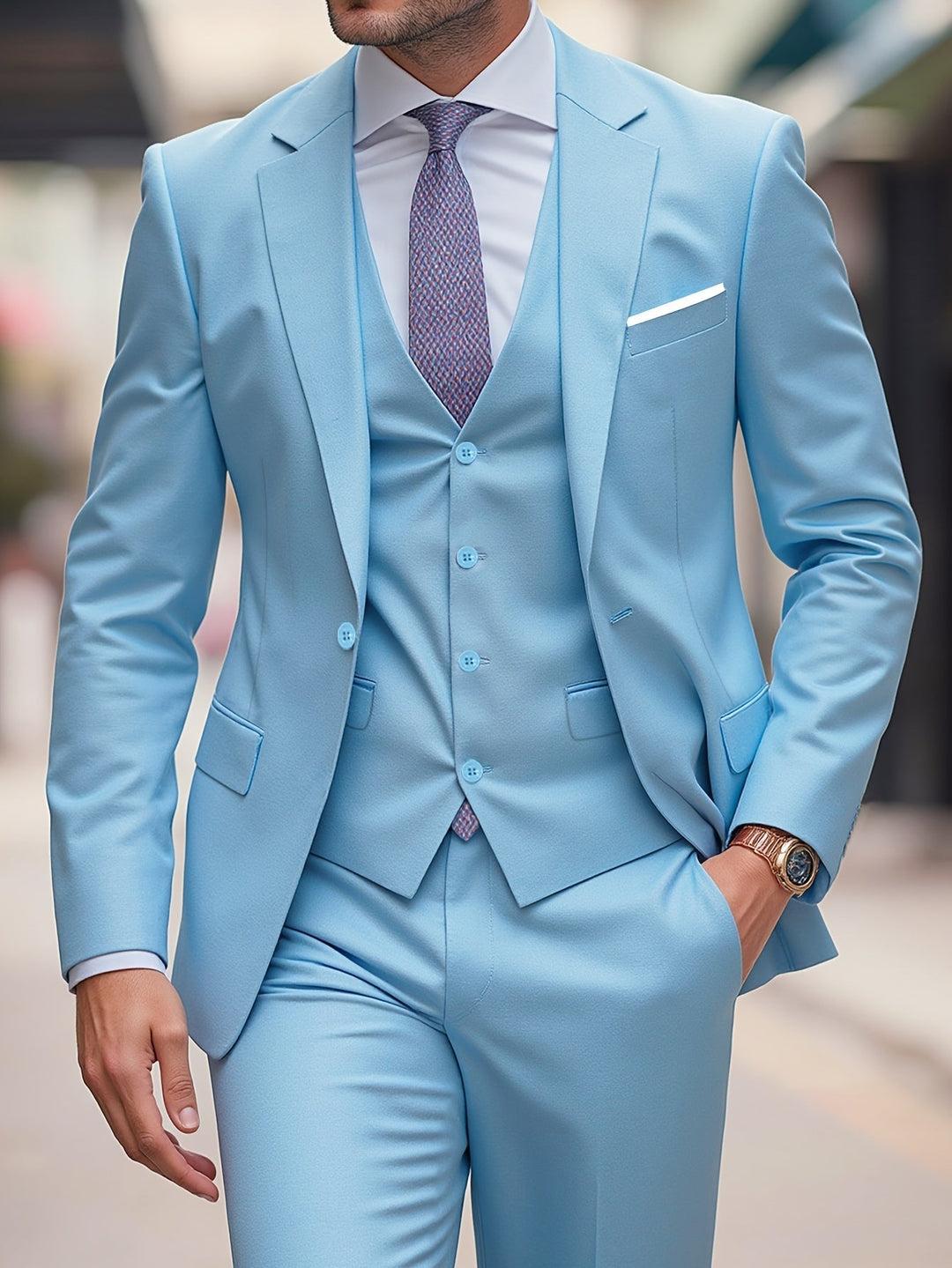 Refined Three-Piece Suit for Men