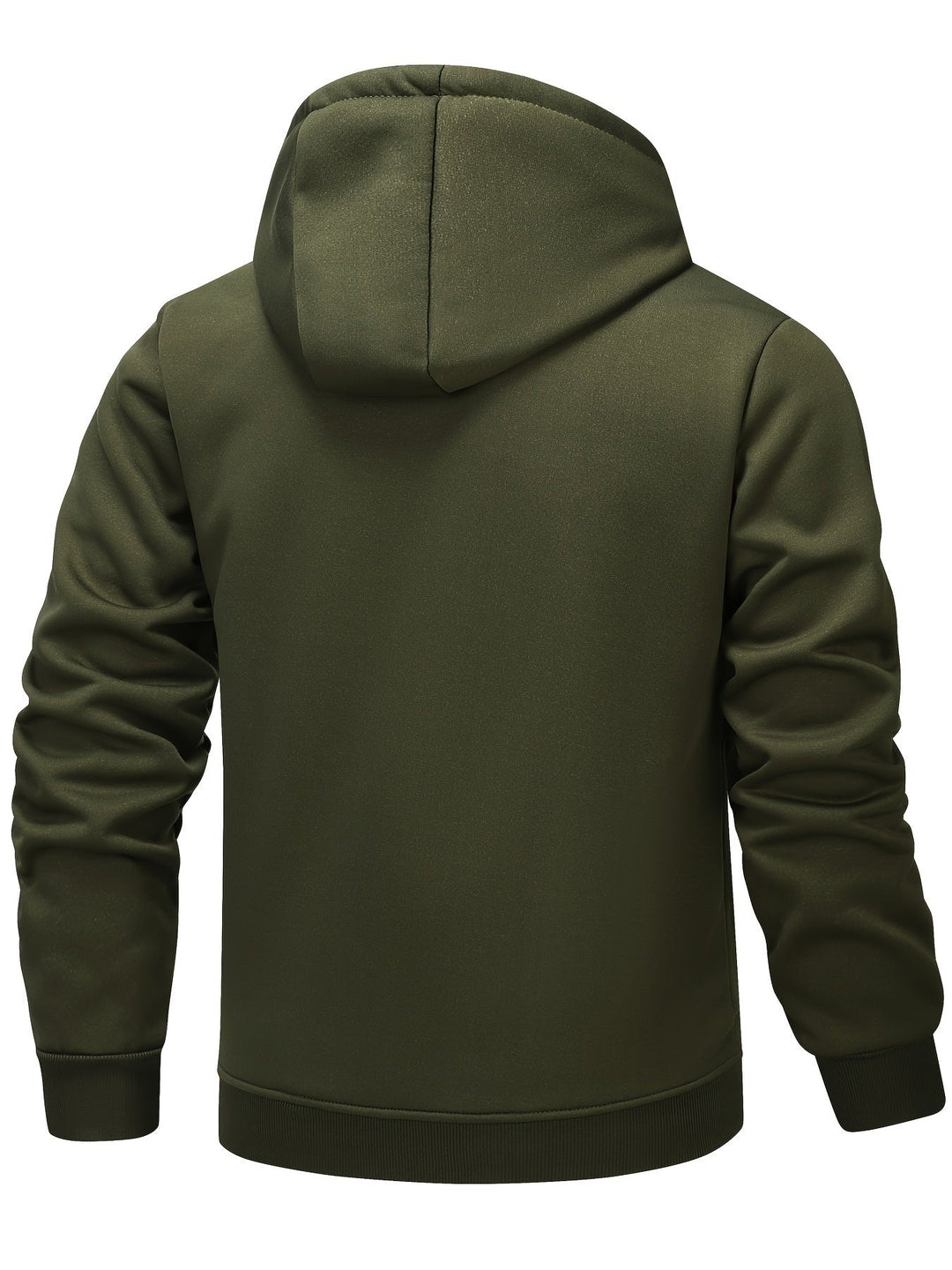 Cozy Hooded Zip-Up Jacket for Men, Plus Size