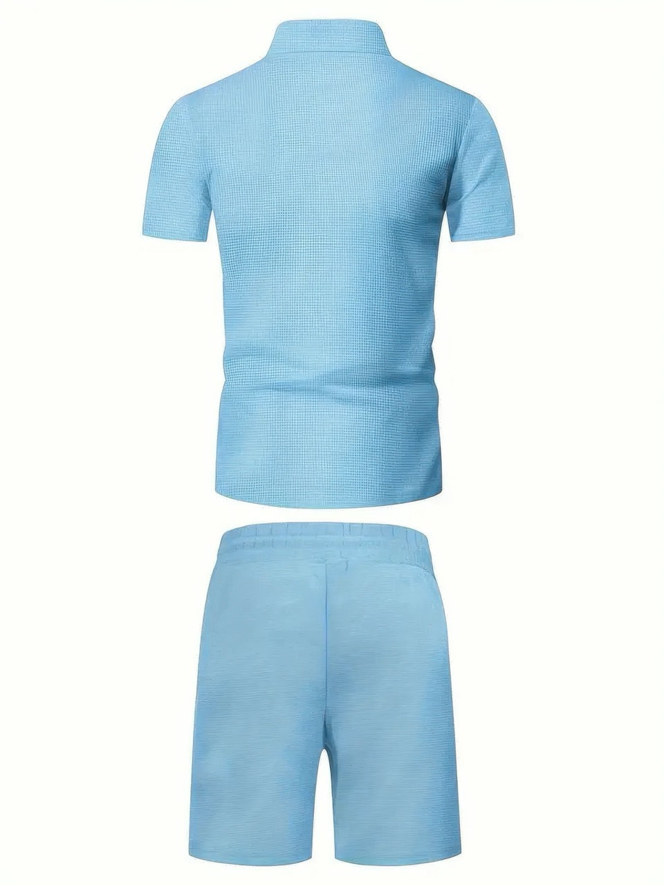 Zipper Shirt and Short Set, Men's Classic Fit