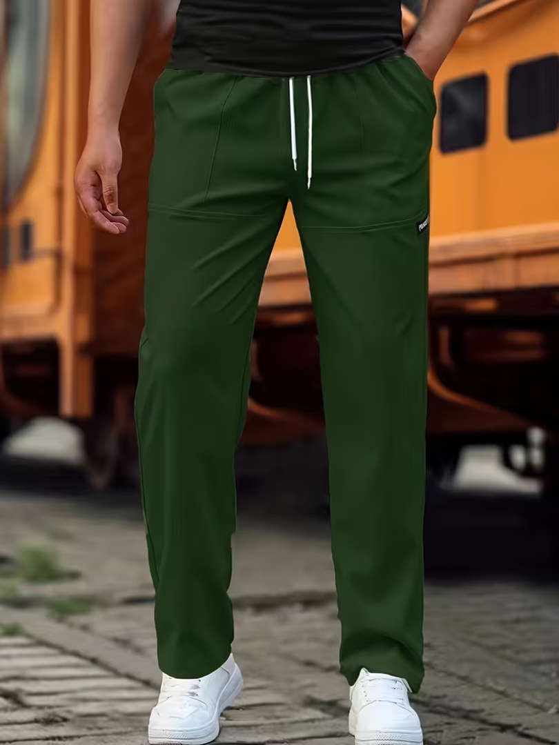 Lightweight Straight-Leg Pants for Men, Casual Style