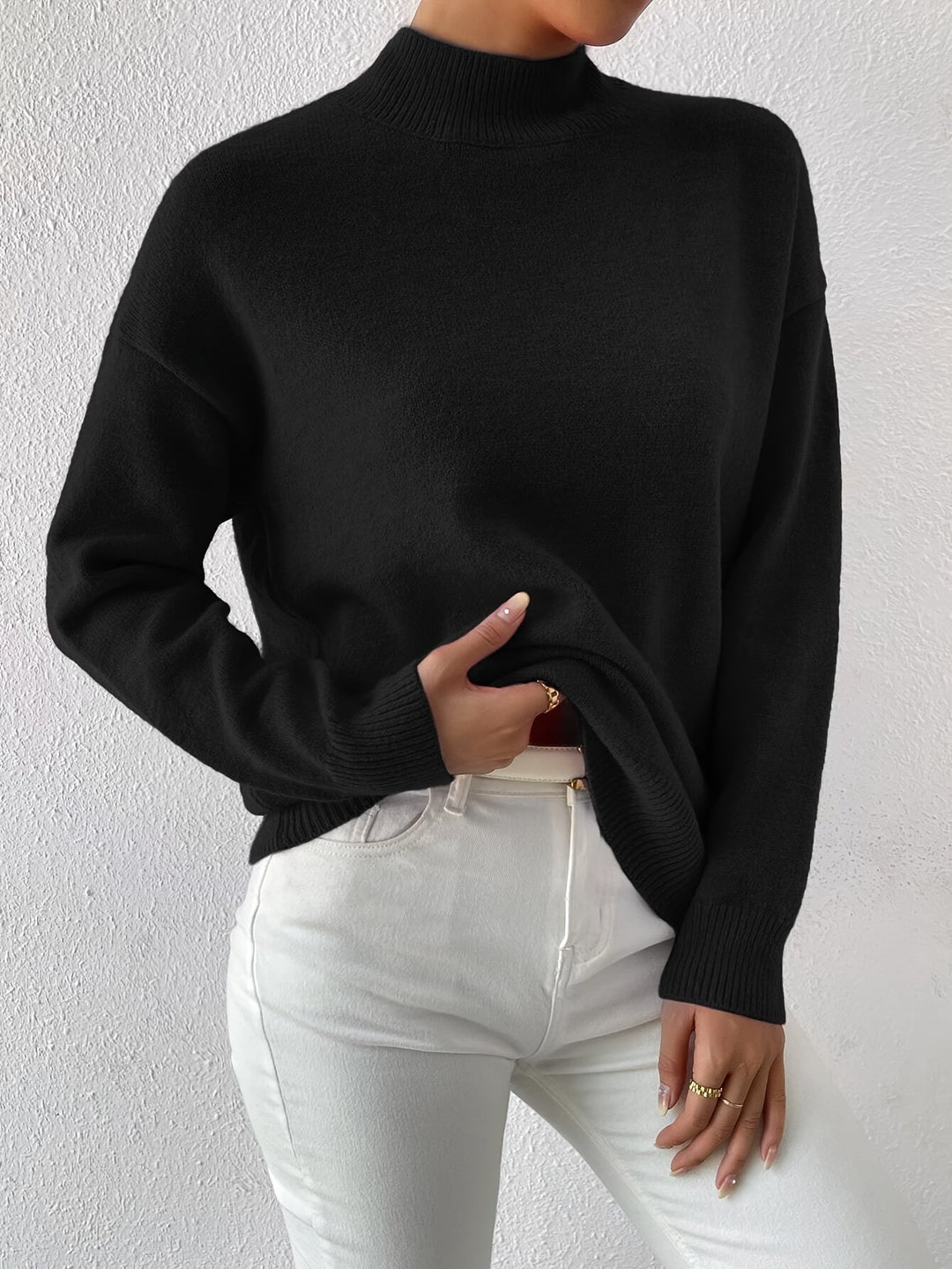 Mock Neck Sweater, Women's Refined Fit