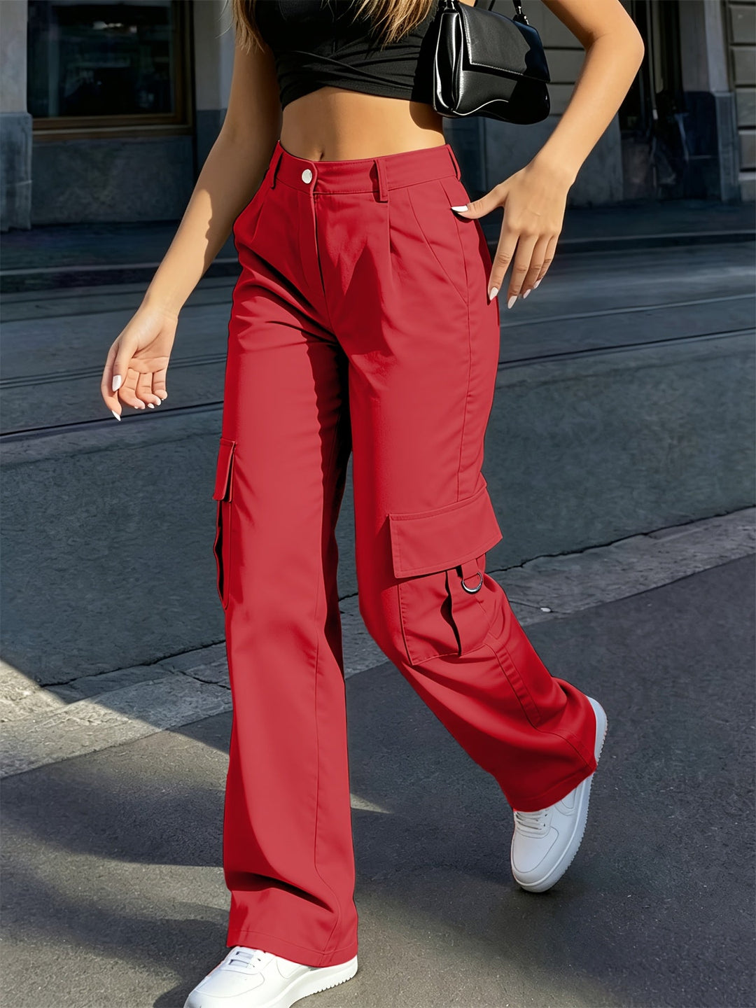 High-Waisted Wide-Leg Cargo Pants for Women