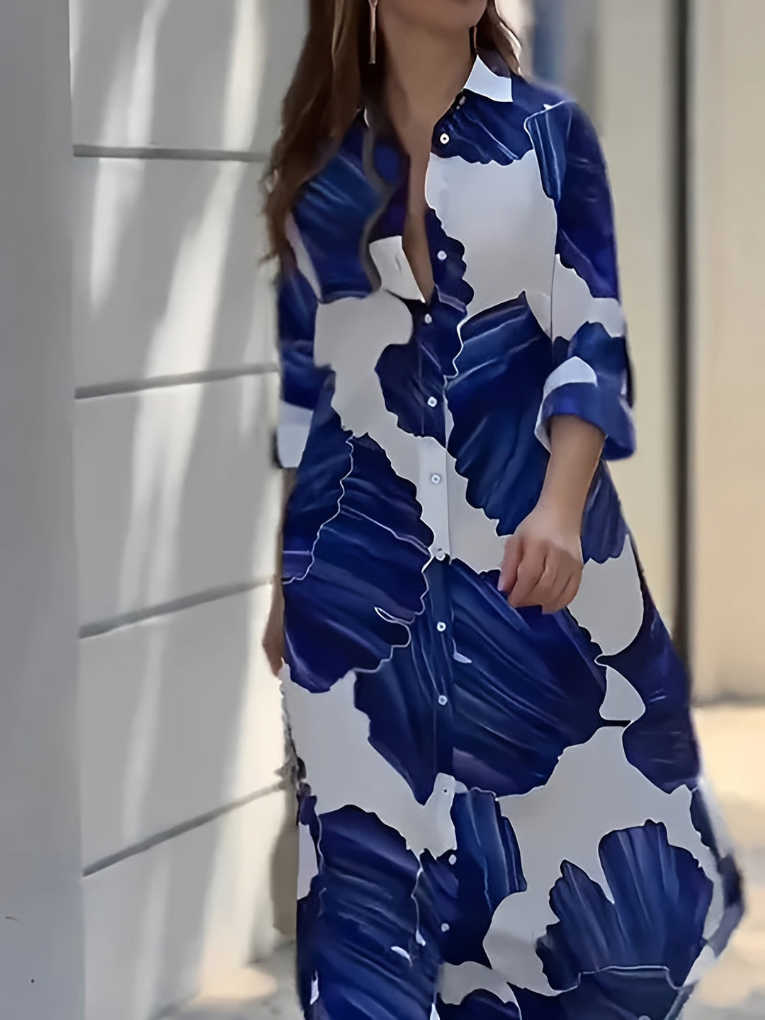 Flowing Print Maxi Dress for Women