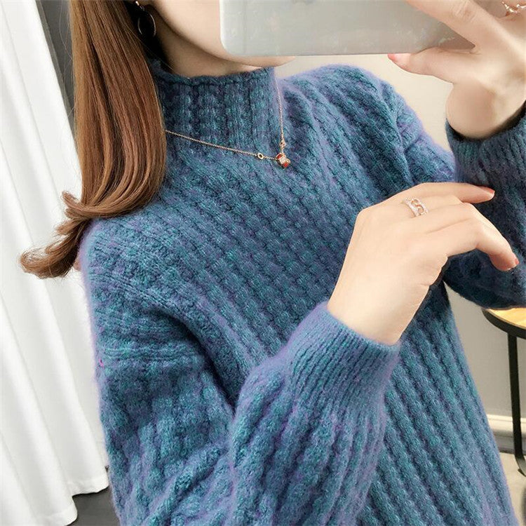Women's Cable Knit Turtleneck Pullover Sweater
