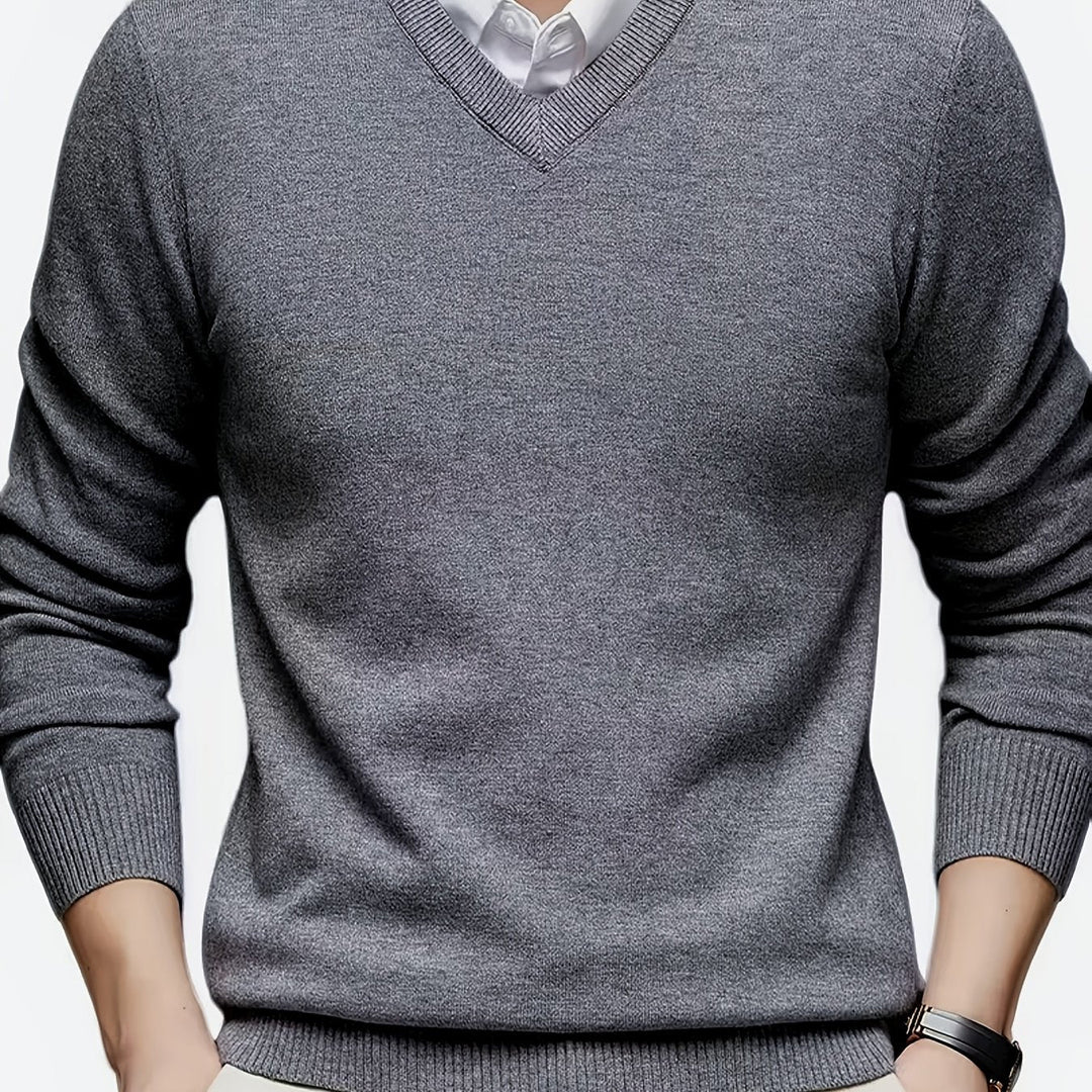 Classic V-Neck Pullover for Men