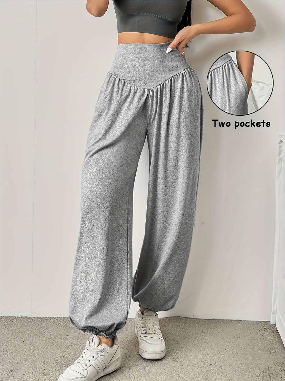 Women's High-Waist Wide-Leg Lounge Trousers