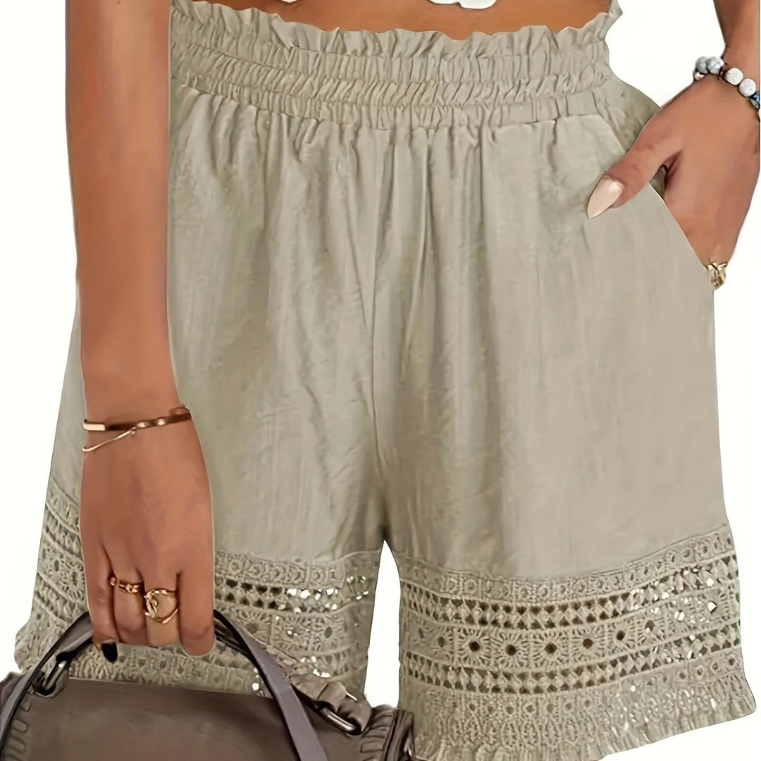 Lace-Trim Paper Bag Shorts for Women