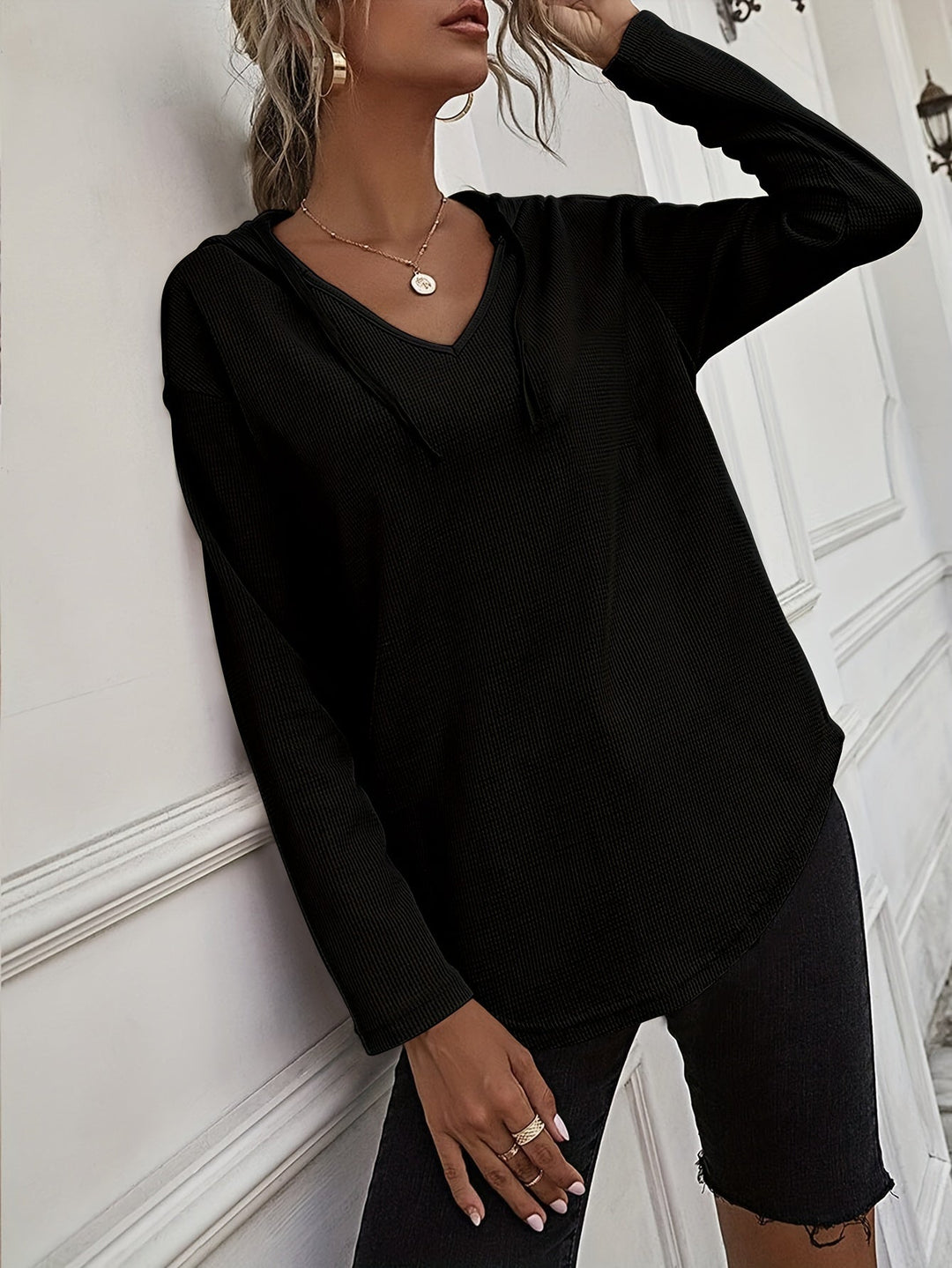 Women's Relaxed V-Neck Hoodie