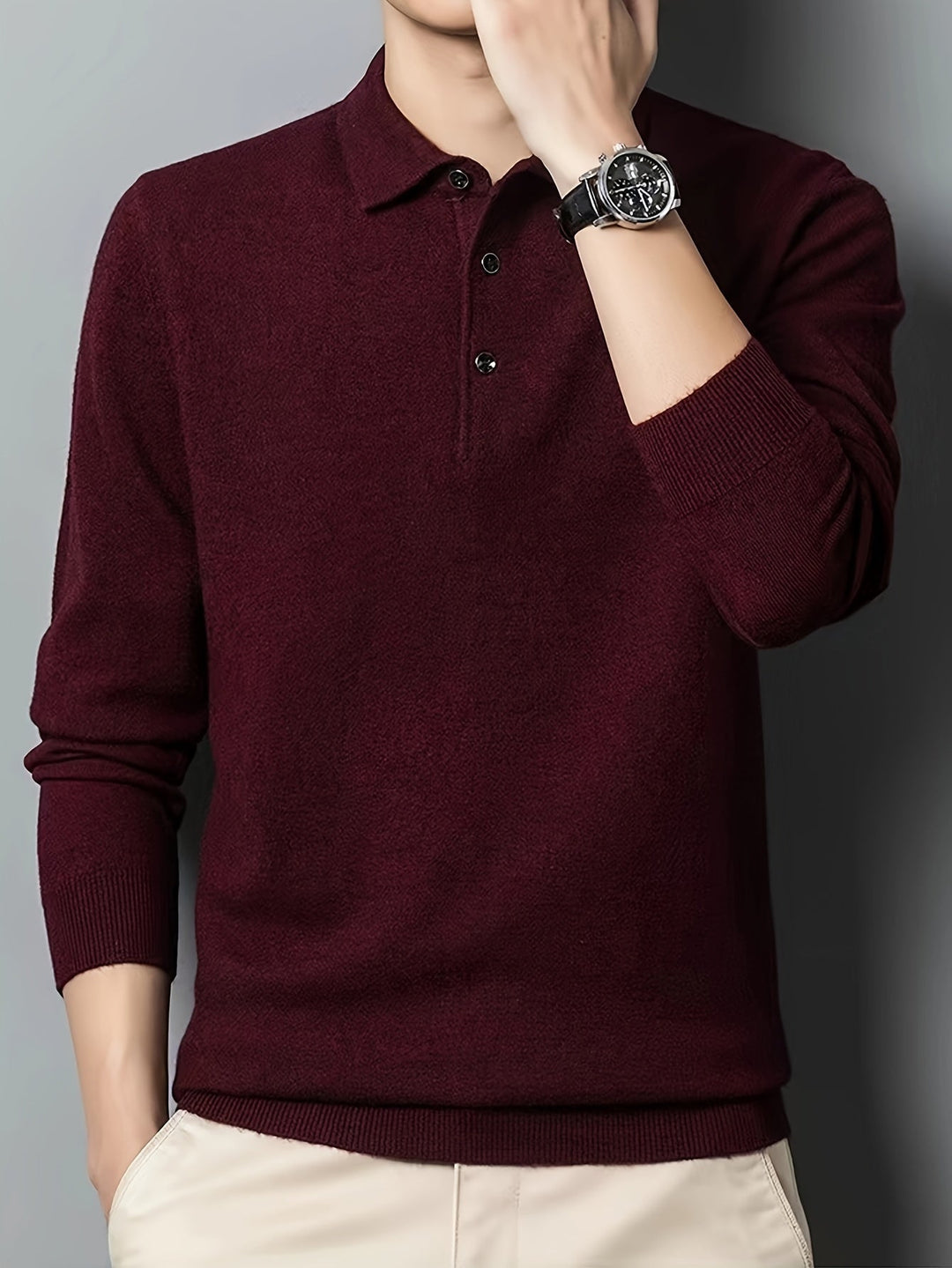 Collared Polo Shirt for Men, Refined Style