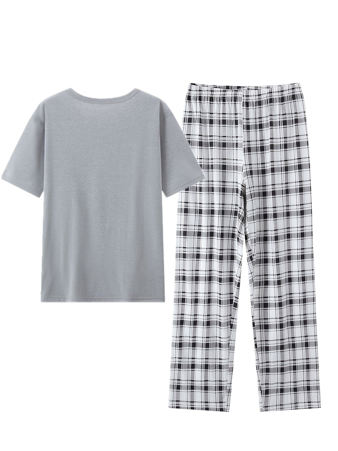Checkered Two-Piece Set, Men's Relaxed Fit